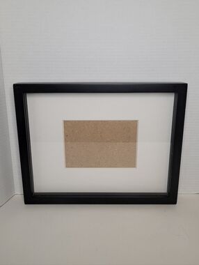 Smooth Black Wood Picture Frame with Removable Mat